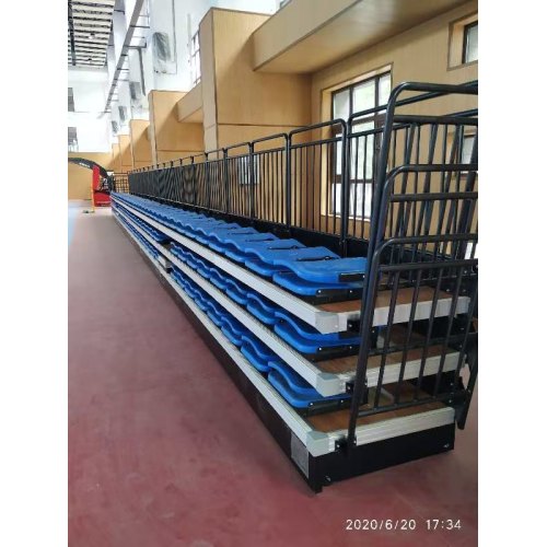 Manual front mounted folded stadium telescopic bleacher seat