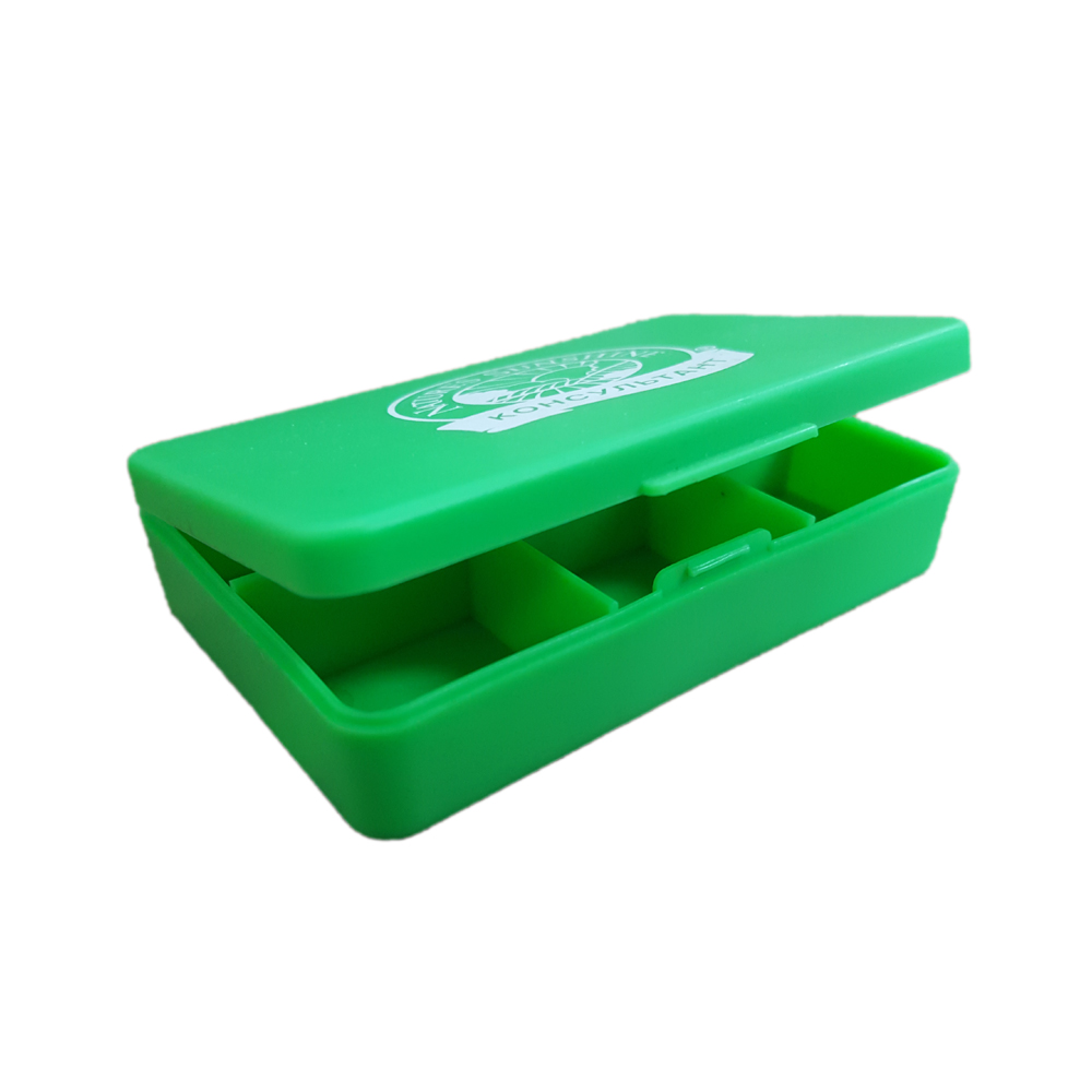 Custom Logo Branding Six Slots Plastic Pill Box