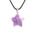 Lepidolite 30mm Star Pendant Pendant Necklace 45cm Black Cord