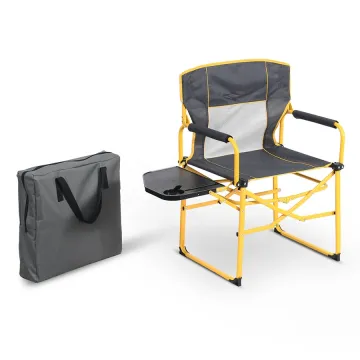 Camping Relax Folding Oxford Aluminum Director Chair with Side Table and Pocket