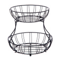 two tier detachable wire small fruit basket stand