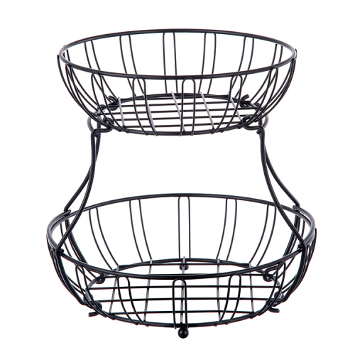 Köksarrangör 2 Tier Metal Fruit Storage Basket