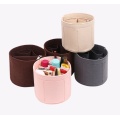 Cylindrical felt makeup bag
