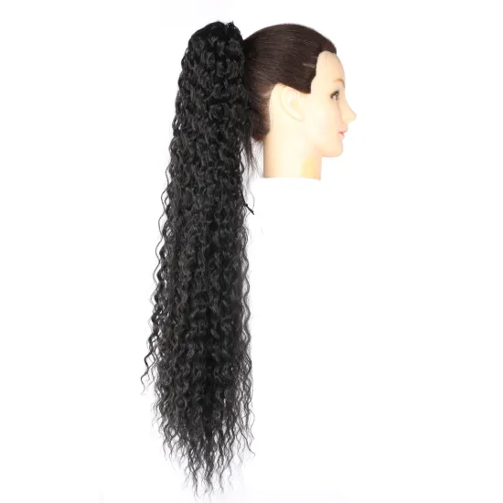 Cheap Price Rainbow Curvy 180g Wrap Around Short 26inch Afro Curly Drawstring Japanese Fiber Extension Synthetic Hair Ponytail