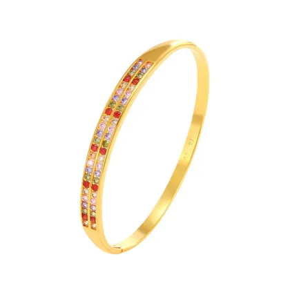 Jewelry Double Row Colorful Artificial Gemstone Bracelet