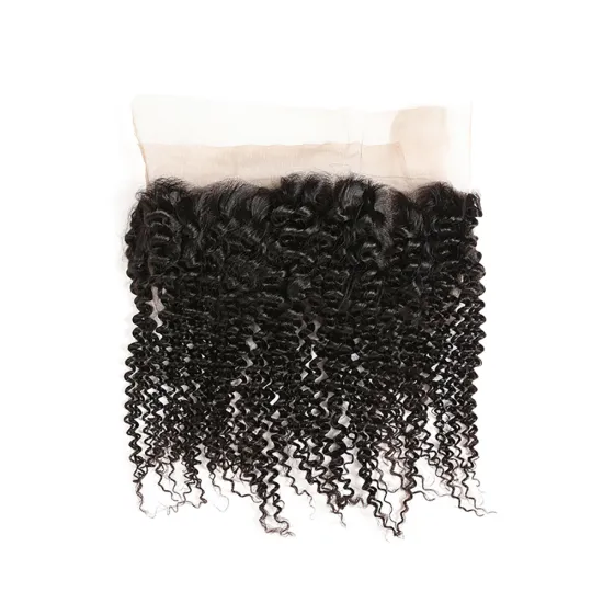 One Donor Factory Wholesale Cuticle Aligned 100% Natural Real Kinky Curl Ear To Ear Lace Frontal 360 Closure