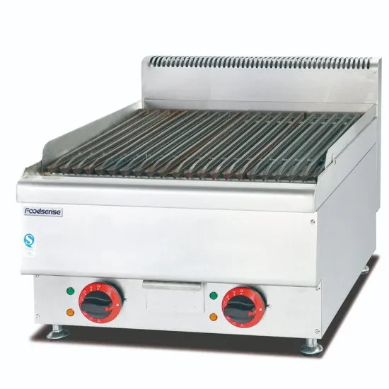 Kitchen Equipment Counter Top Electric Lava Rock Grill with Cabinet