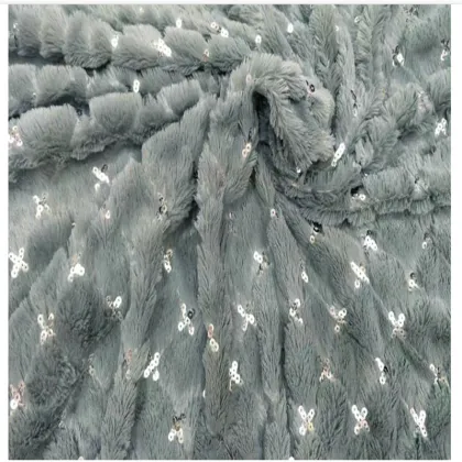 100% polyester PV bear cloth velvet sequin fabric