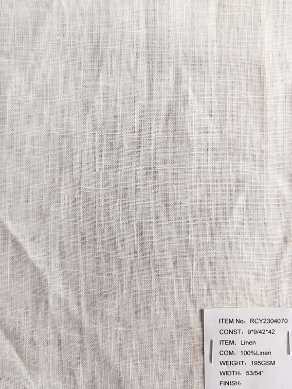 Pure Linen Dyed Fabric Wite 2