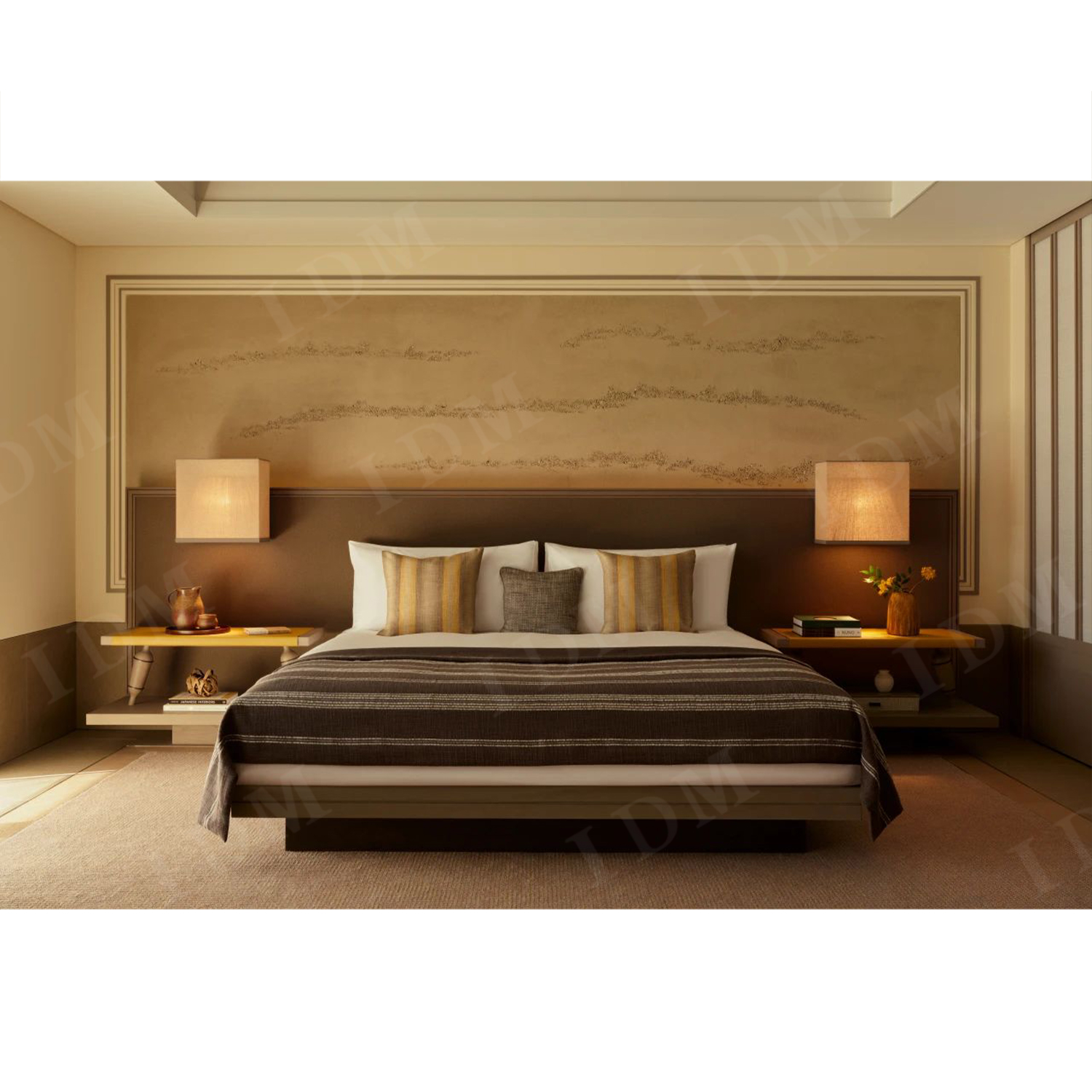 Customized Star Queen Size Modern Hotel Bedroom Furniture