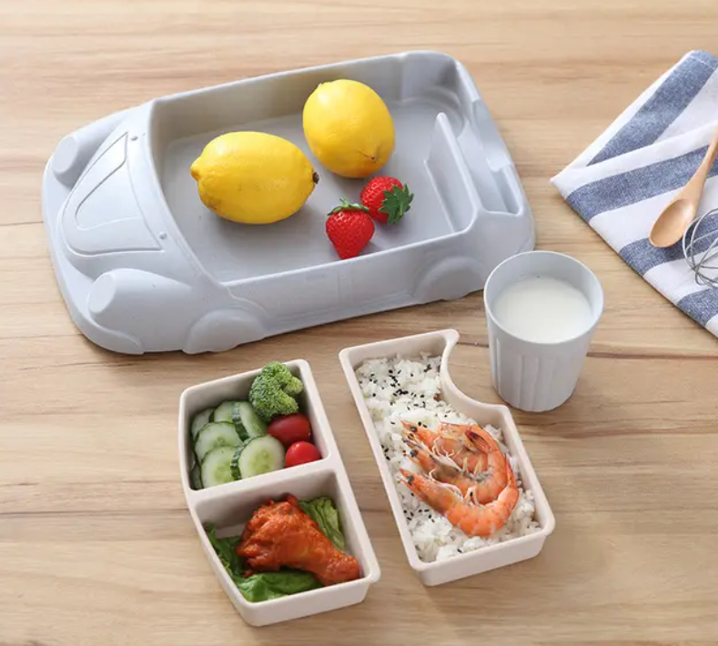 Eco-friendly bamboo fiber baby tableware
