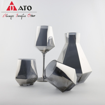 Copa de agua de diamante de cristal juego de vidrio gris tetero
