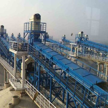 Raw material handling air cushion belt conveyor