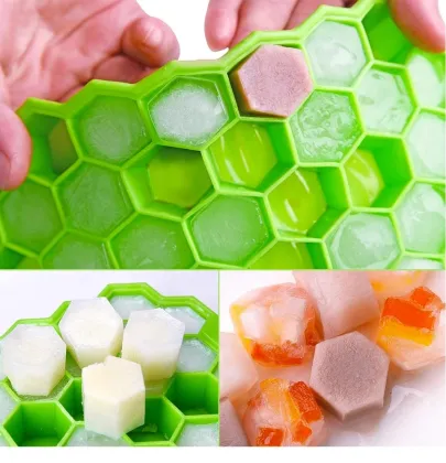 37 Grid Honeycomb Silicone Ice Cube Mold - Reusable Food Grade Ice Tray