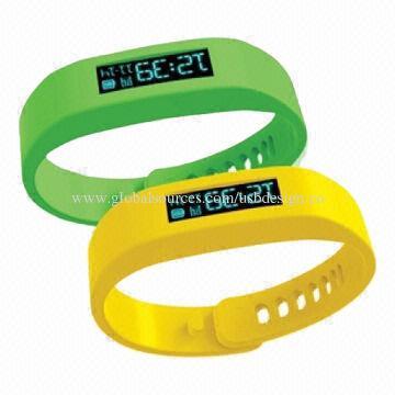 Keep Healthy Bracelets with Pedometer, Made of Silicone