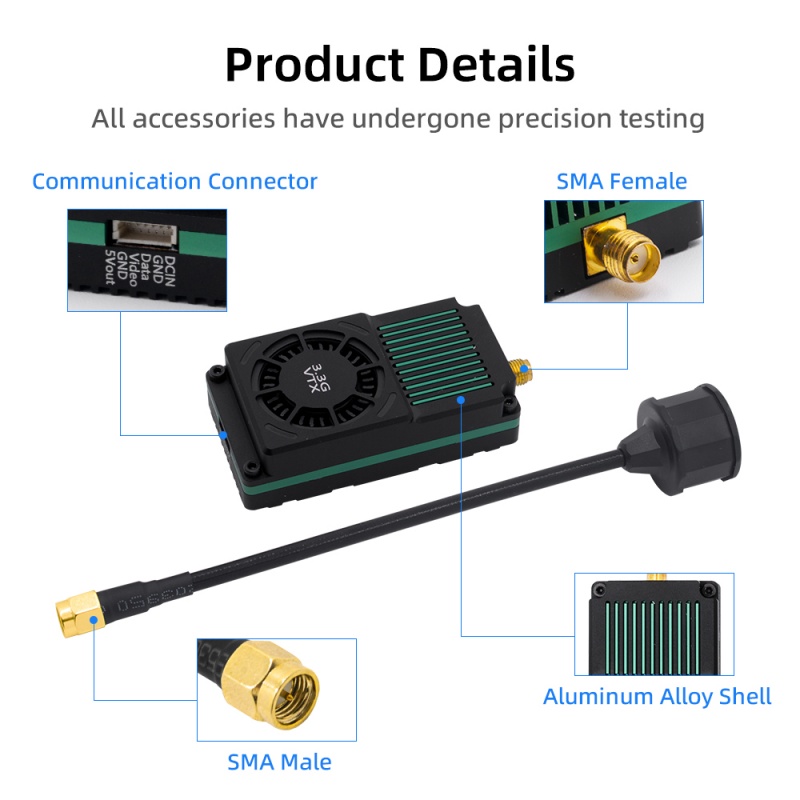 3.3G 4W FPV VTX 8CH Video Transmitter 7