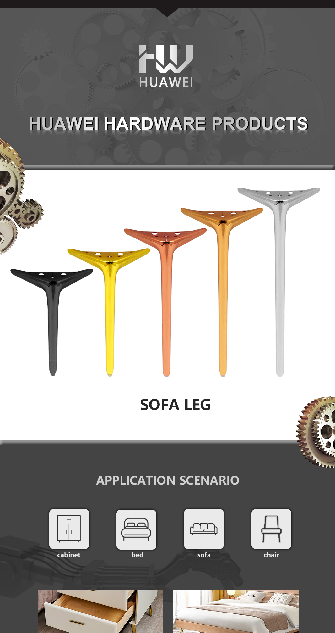 metal sofa leg