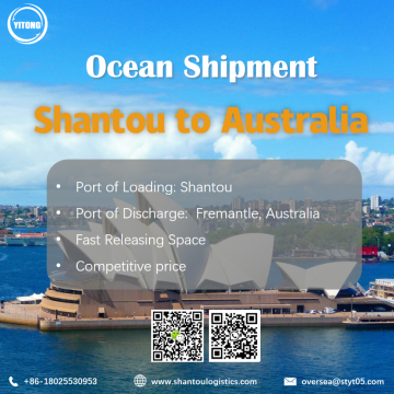 Frete marítimo de Shantou a Fremantle