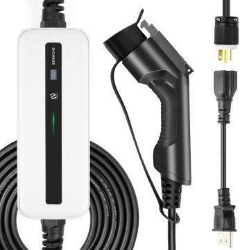 Portable Level 2 EV Charger Cable - 2.2/3.6KW, 10/16A, 100-250V, NEMA 6-20, 25FT