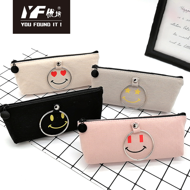 Custom cute expression style canvas pencil case