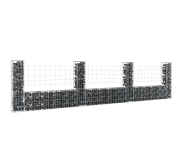Galvanized U-Shape Gabion Basket Iron Wire Wall Fence - Multi Sizes
