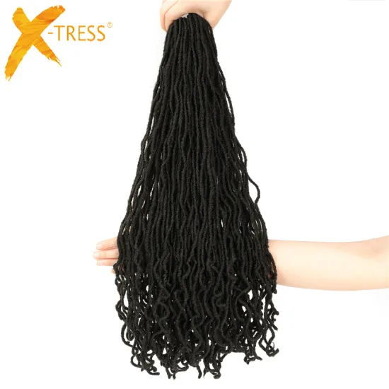 X-TRESS Wholesale Price 4Pcs/Pack Afro Curly Crochet Braiding Hair Bundle For Women Heat Resistant Synthetic Braiding Hair Braid