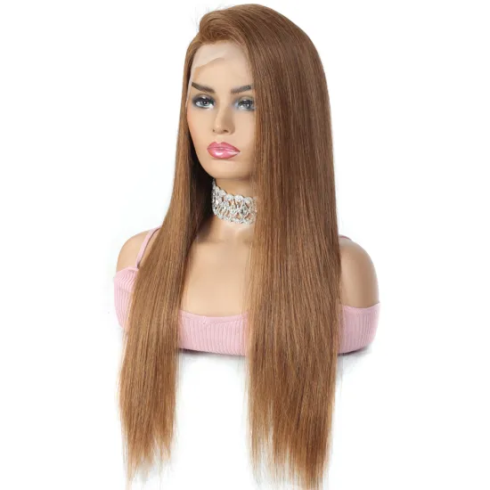 100% Human Hair Wig Factory Wholesale 30# Color Hair Wig 13*4 Transparent Lace Front Wig High Quality