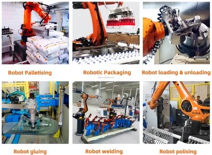 Advanced Robotic Solutions: Kuka Gripper Robots for Palletizing, Centralizing, and Wrapping in Manufacturing
