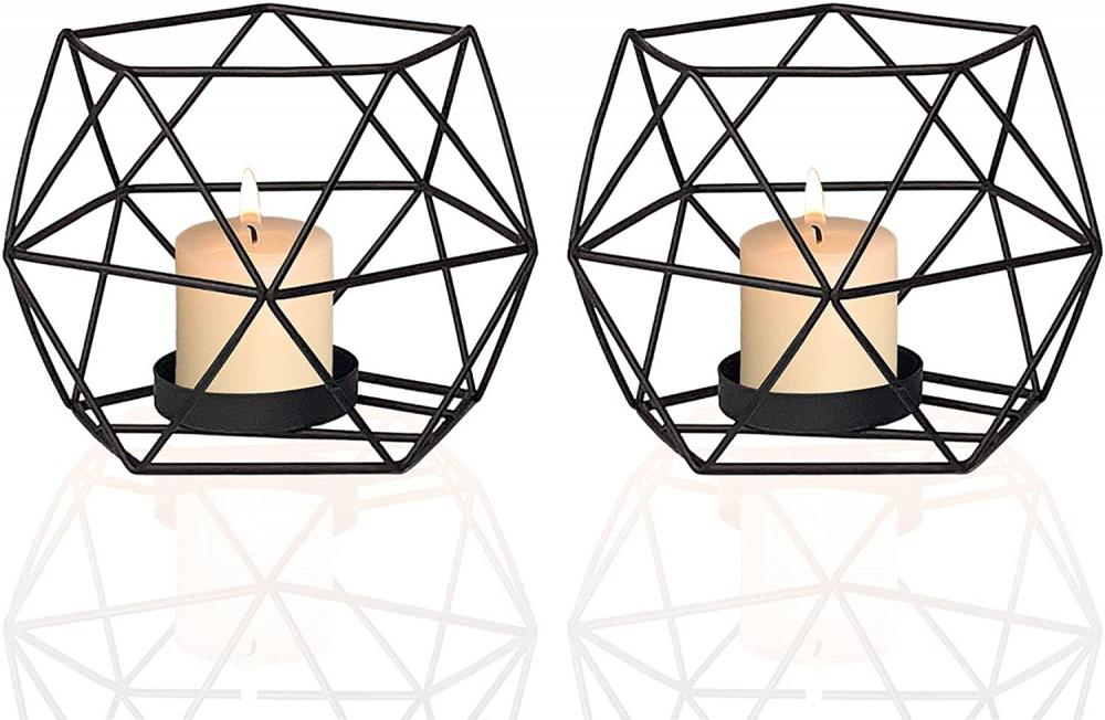 Geometric Tealight Candle Holder Decor for Table Centerpiece