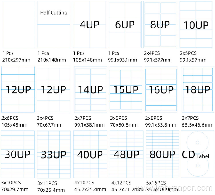 A4 Adhesive Woodfree Laser Injket Printer Label Sheets