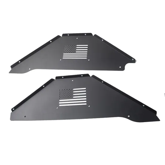 Black Aluminum Fender Flare Mud Guard with Rear Inner Liner and Light for Jeep Wrangler JK 2007+