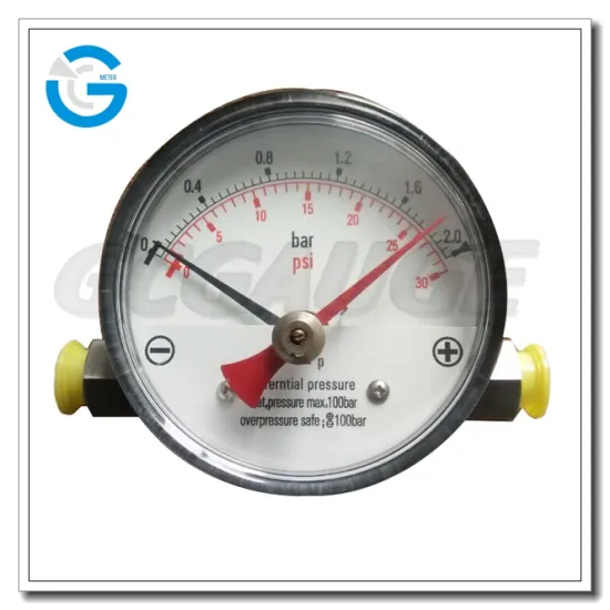 80mm black steel case set pointer differential gauge