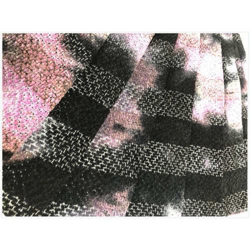 Jacquard Knit Poly Sheril Tie Dyed Fabric Manufactory