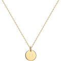 Gold Initial Pendant Necklace Double Side Engraved