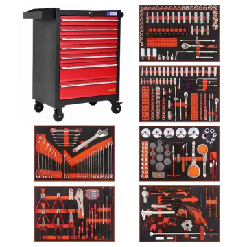 International Universal Auto Repair Tool Set with 7-Layer Drawer Cabinet - 421 Pcs