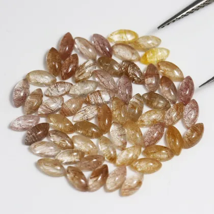 Natural Golden Rutilated Crystal Horse Eye Loose Stones