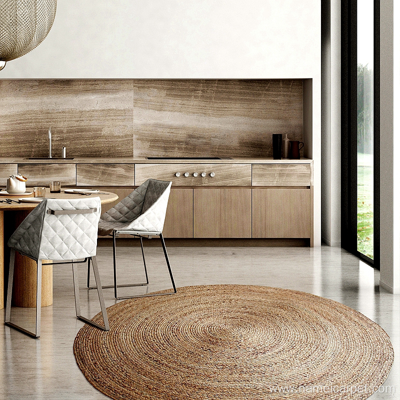 Natural braided round rugs for dinning room