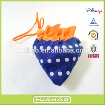 strawberry drawstring 210d polyester nylon foldable bag