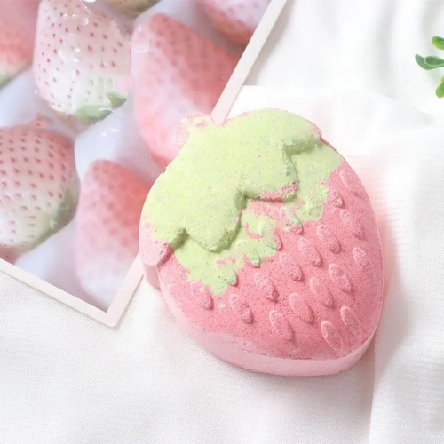 Kids Bubble Strawberry Shape Glitter Bath Bomb