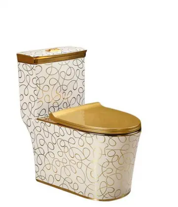 Elegant Bathroom Siphon Gold One Piece Toilet