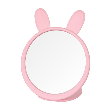 Customizable Pink Frame Round Standing Makeup Mirror