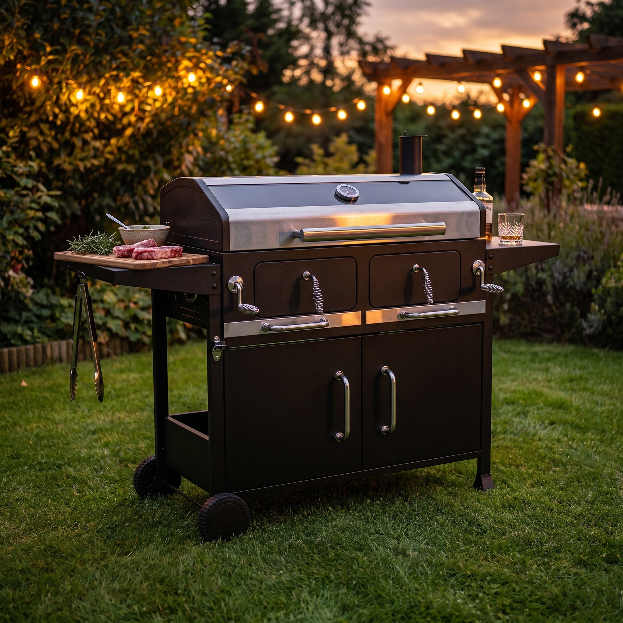 backyard charcoal grill
