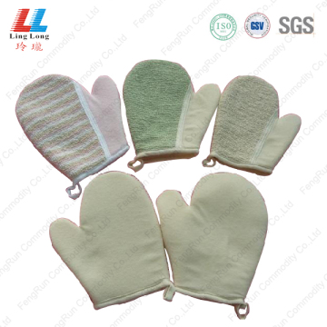 Loofah sponge cleaning gloves sponge