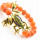 Red Aventurine Gemstone Bracelet with Diamante alloy frog Piece