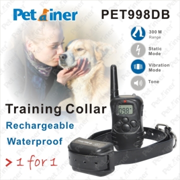 Waterproof and Rechargeable Remote Training Dog Collar with LCD Display