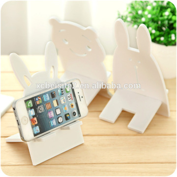 Q084 Cute Cartoon Detachable Phone Holder Wooden Animal Plastic Mobile Phone Holder