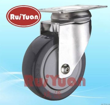 Medium duty polyurethane swivel stainless steel caster