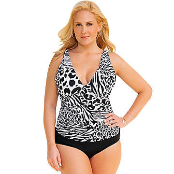 Plus Size Tankini with Matching Sexy Shorts, Customized Designs are Accepted