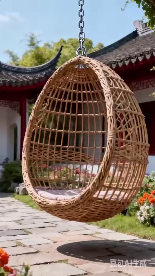 Broken crack moon shaped outdoor metal Hanging Chair