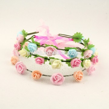 FG-0010 wholesale bridal wedding artificial wicker flower garland/ flower head wreath